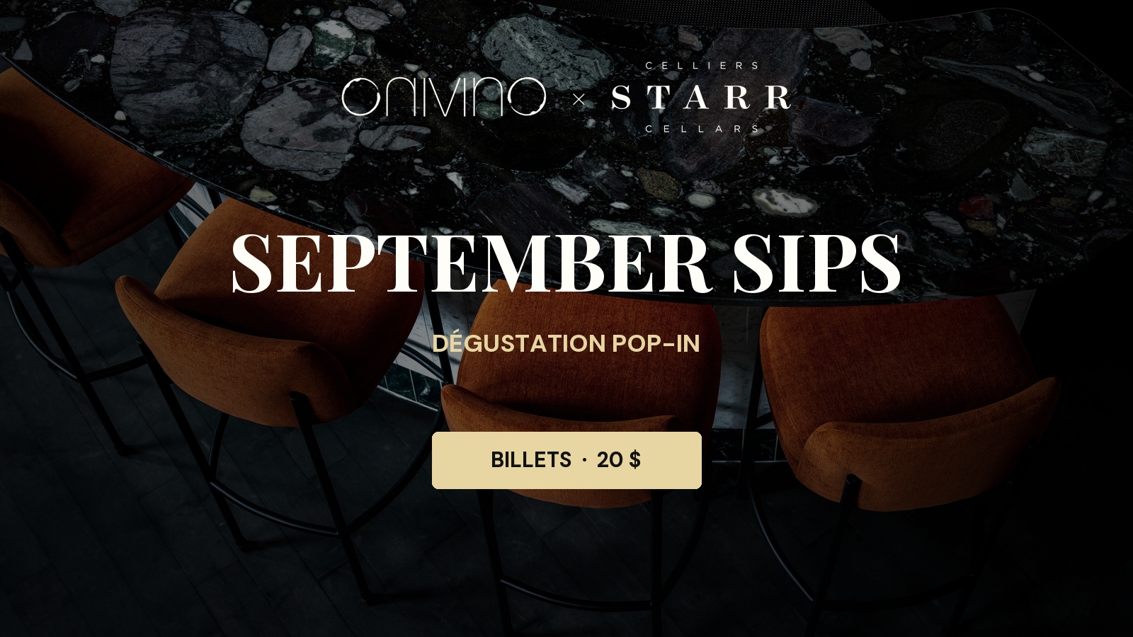 September Sips, dégustation Pop-In par Onivino et Celliers Starr